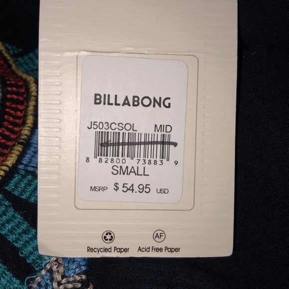 Billabong Boho Hippie Western Cowboy Cowgirl Blue Multi Colored Long Sleeve Top - Picture 6 of 8